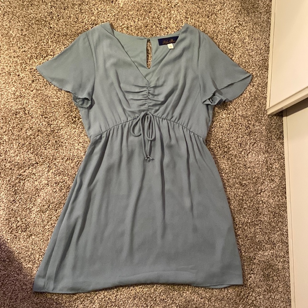 Francesca’s blue v neck dress